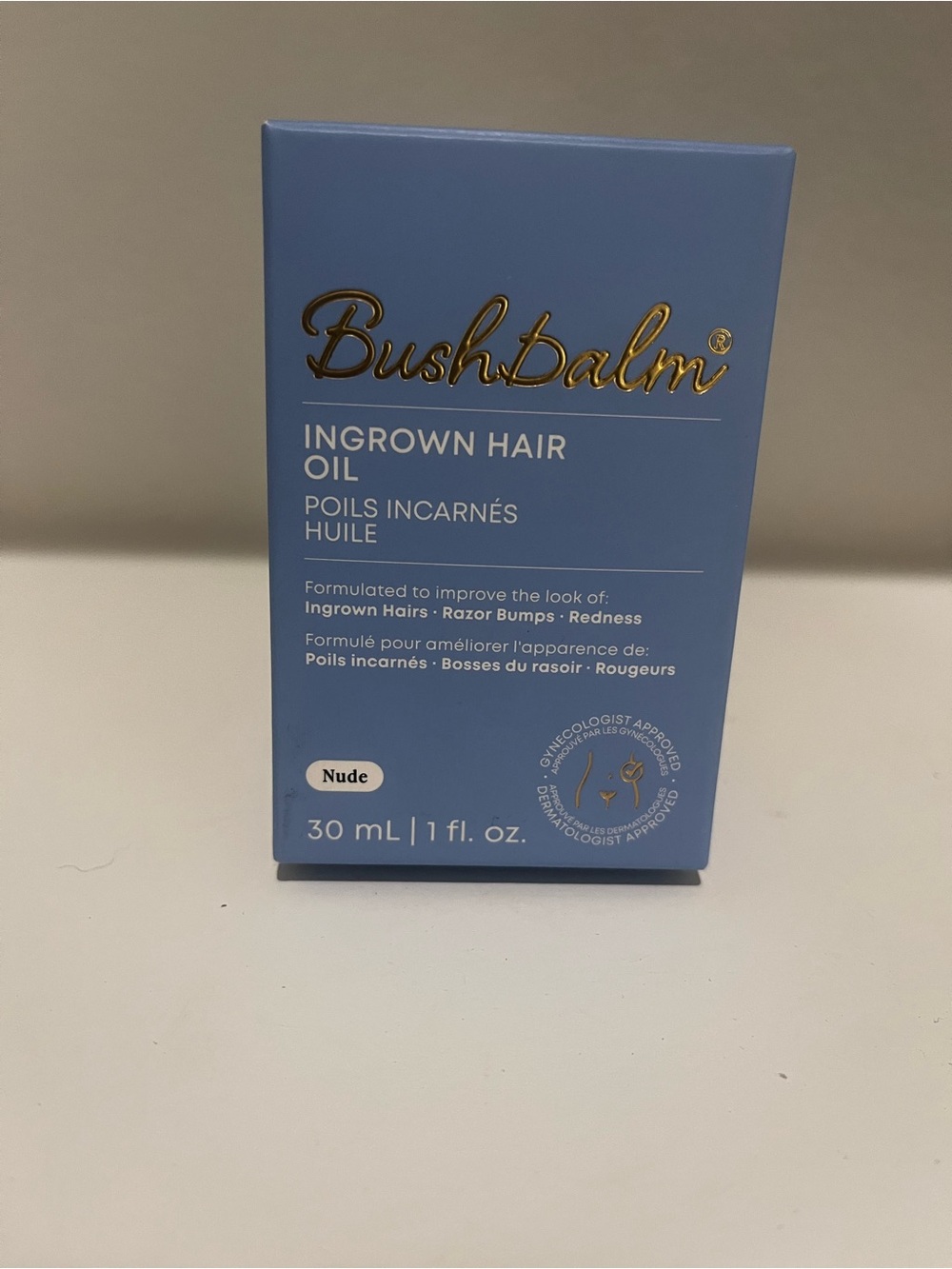 NIB Bushbalm Ingrown Hair Oil Nude 30 mL 1 oz Razor Bump Ingrown Hair Treatment - Picture 2 of 3